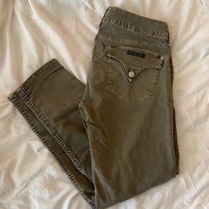 Hudson Army Green Ankle Crop Pants